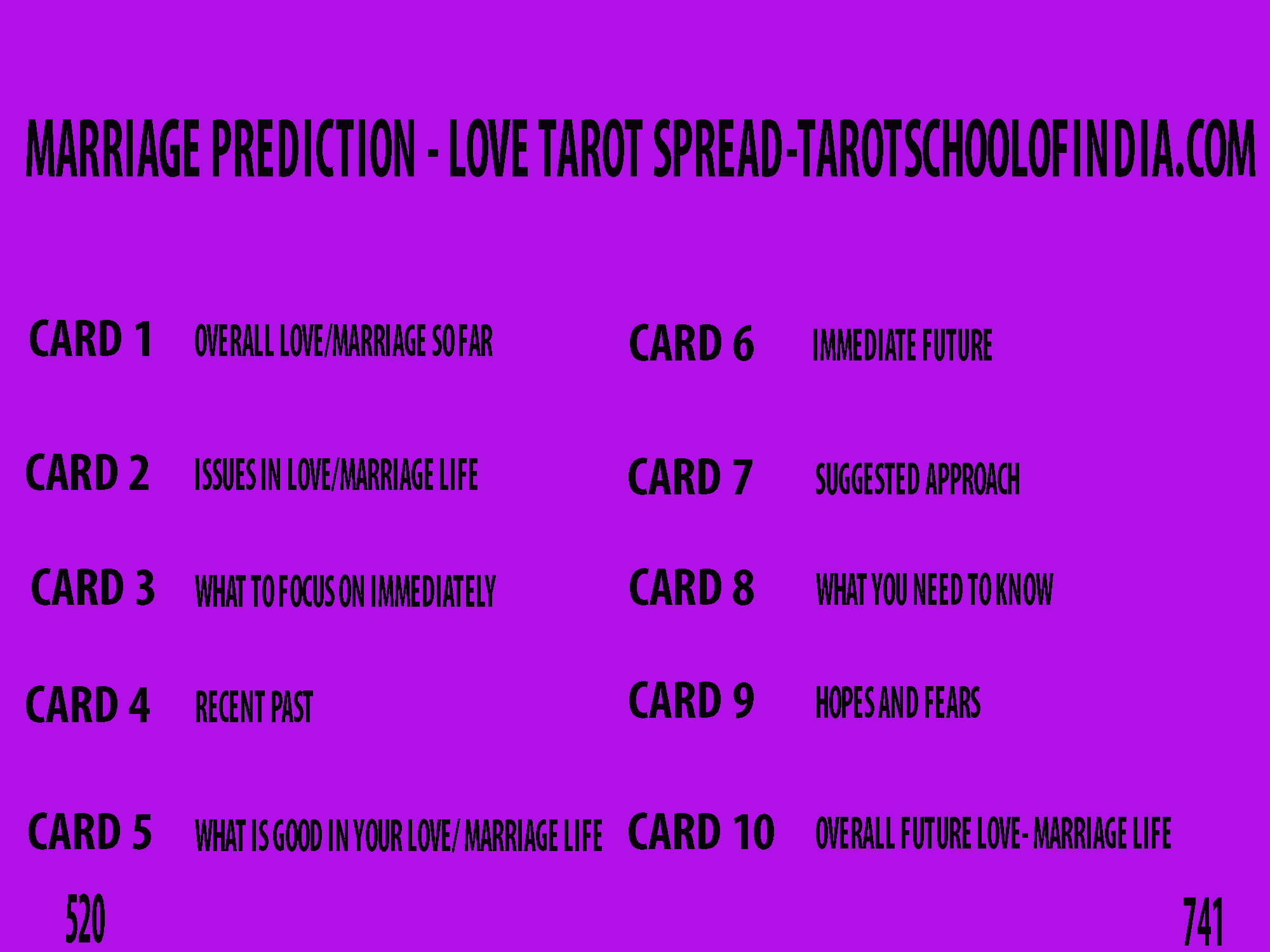 Image Showing Love Tarot Spread - Marriage Prediction